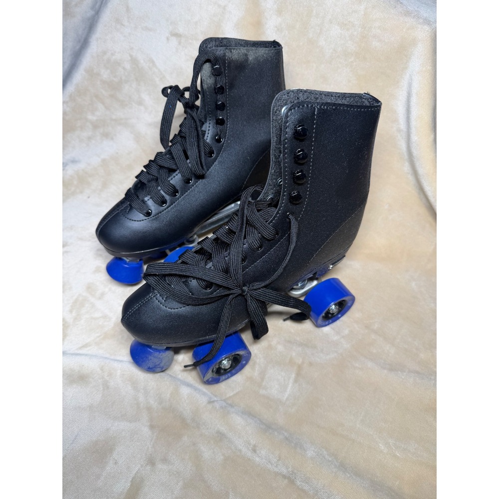 Chicago Skates Roller Skates Mens Black Blue 405 Quad Skates High Top Aluminum